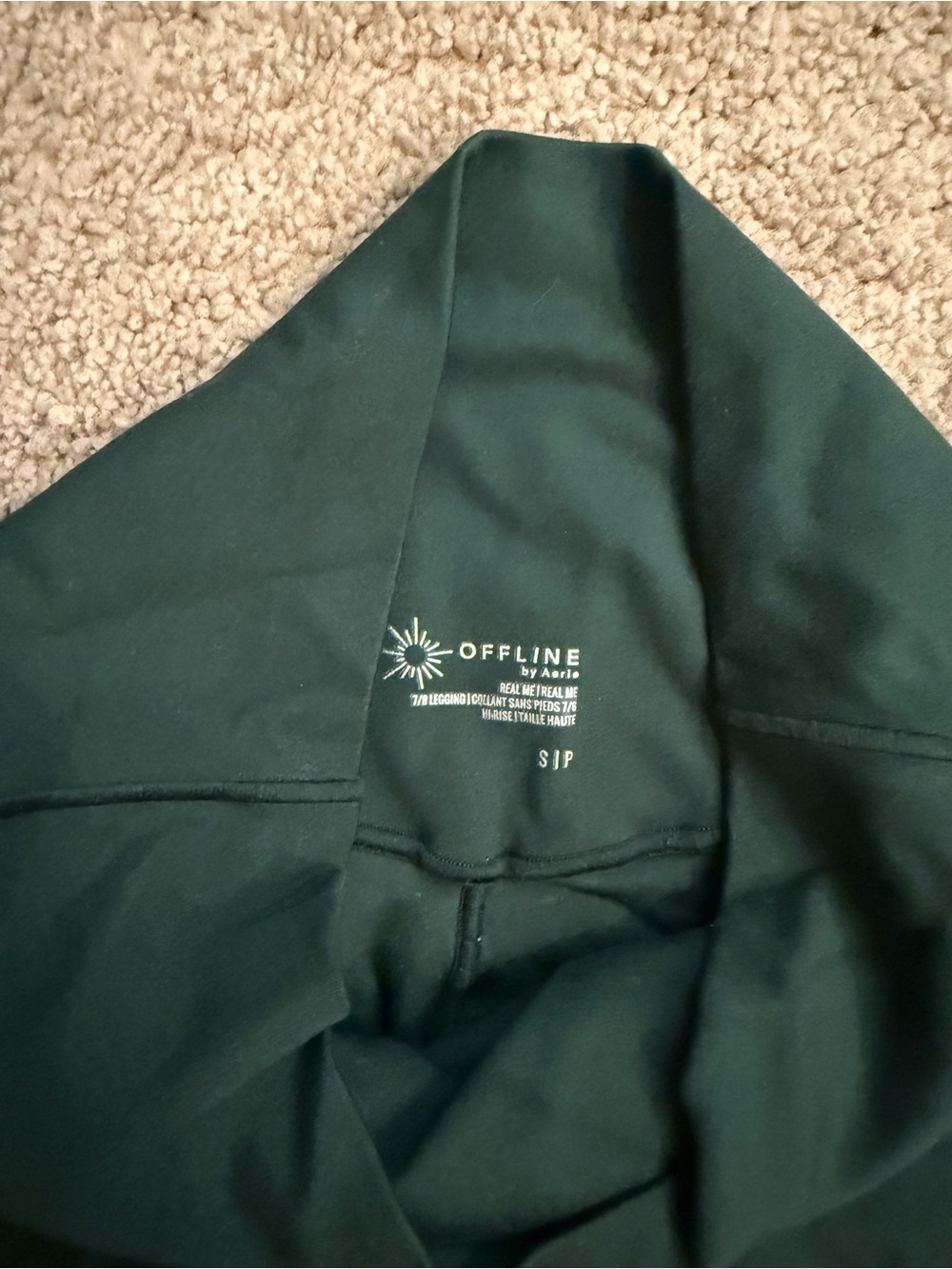 Aerie High-Waist Dark Green Performance Leggings - Picture 2 of 3
